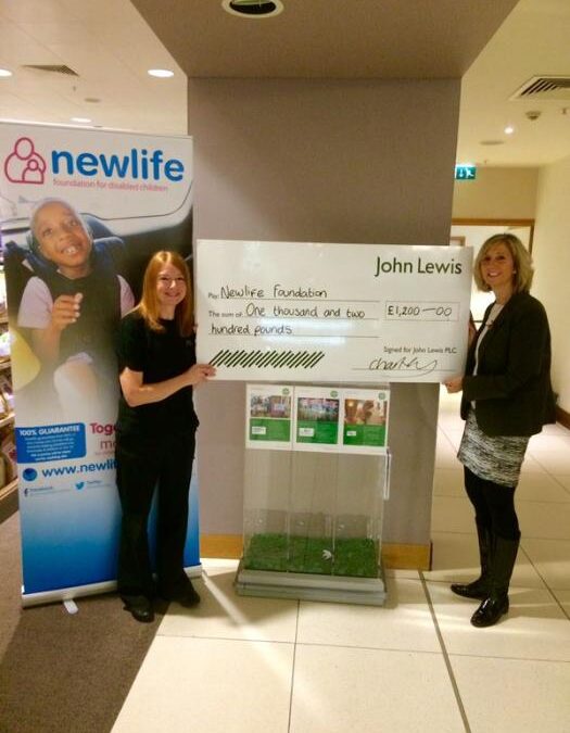 JOHN LEWIS DONATES £2580 TO NEWLIFE