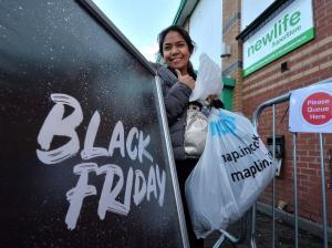 Nadia Kirkwood from Stafford was delighted with her bag of bargains